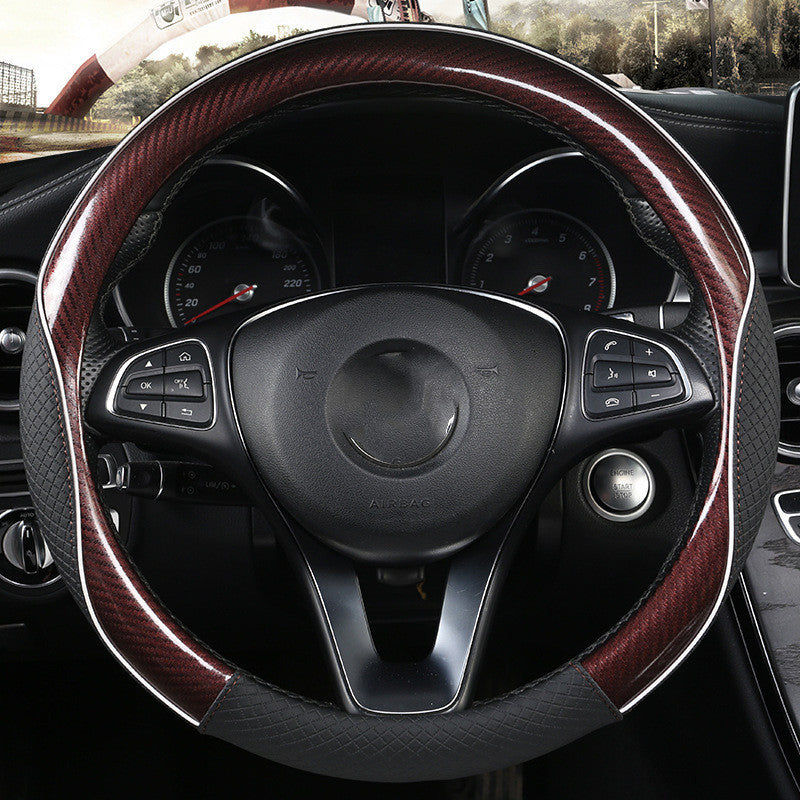 Carbon Fiber Style Steering Wheel Cover – Sleek & Comfy