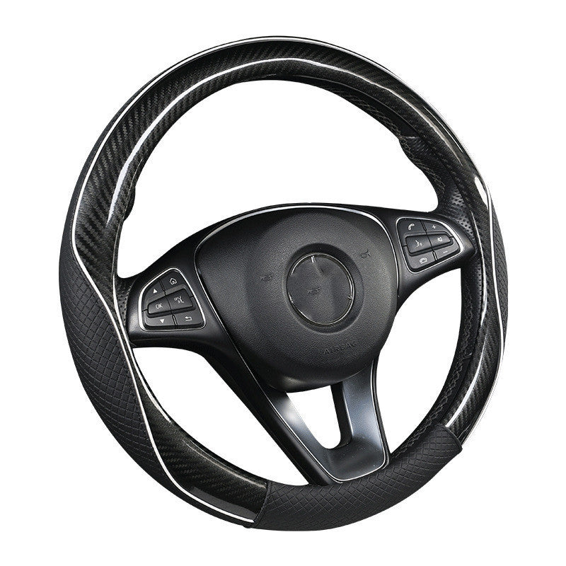 Carbon Fiber Style Steering Wheel Cover – Sleek & Comfy