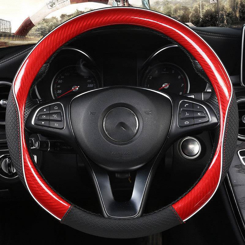 Carbon Fiber Style Steering Wheel Cover – Sleek & Comfy