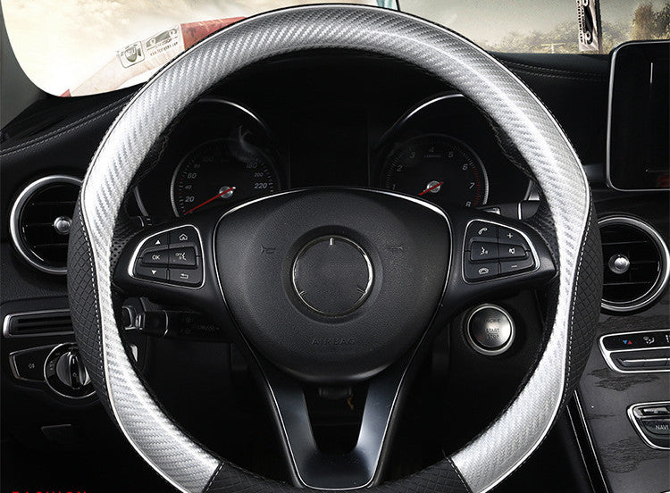 Carbon Fiber Style Steering Wheel Cover – Sleek & Comfy
