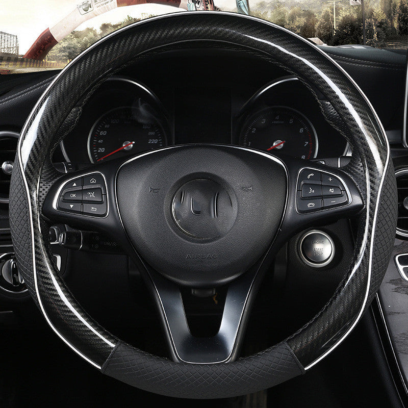 Carbon Fiber Style Steering Wheel Cover – Sleek & Comfy